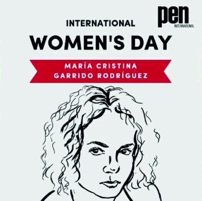 Poeta María Cristina Garrido. Imagen escogida por el PEN internacional para el Día de la Mujer (2023)